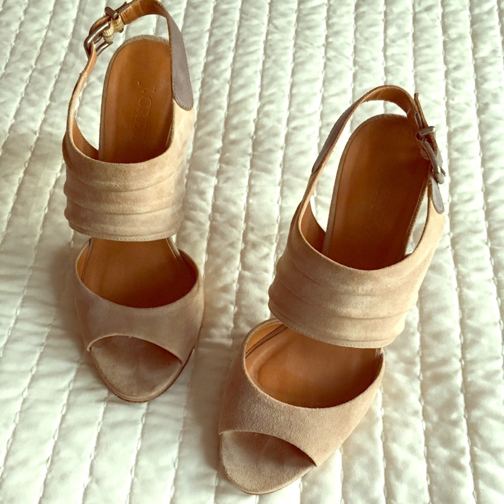 Grey/taupe Suede J.Crew heels size 7.5